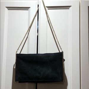 Reiss Cross clutch with gold metal chain